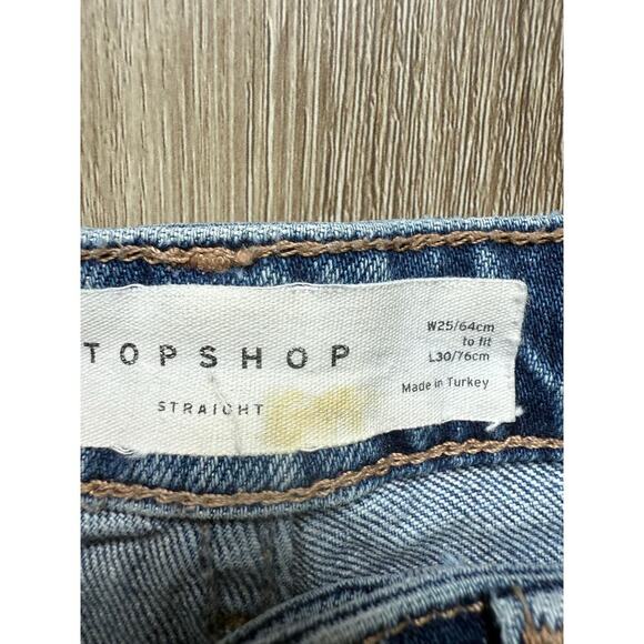 Topshop Women's Straight Jeans, size 25, Distressed - Picture 5 of 7